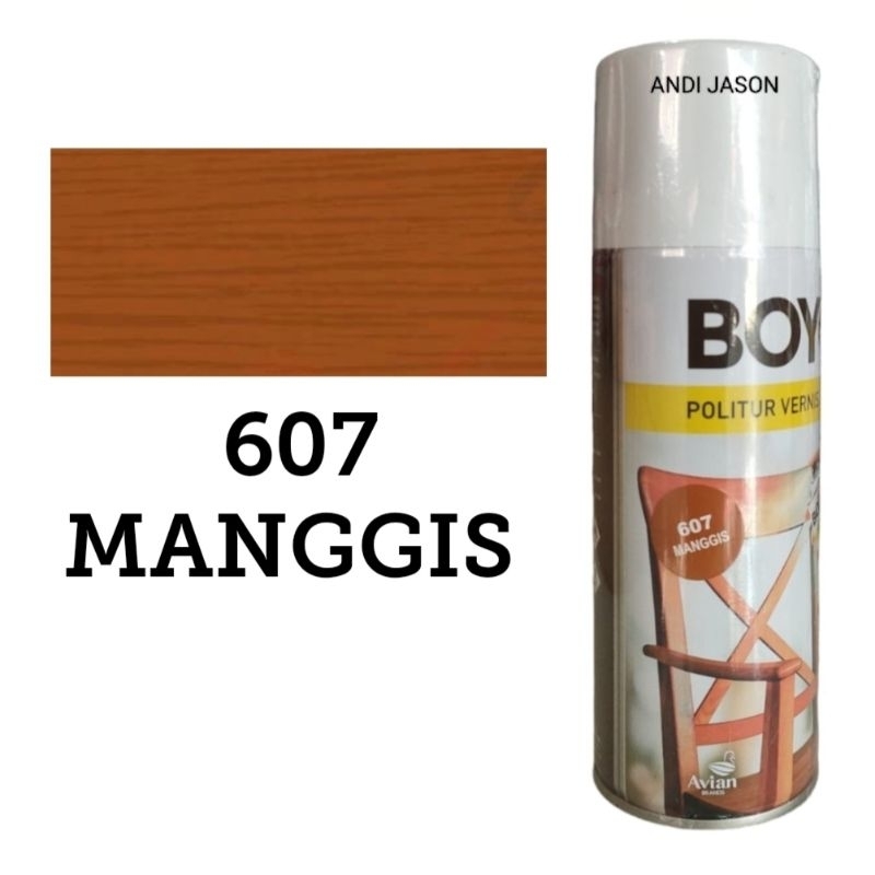POLITUR SPRAY BOYO AVIAN 400CC POLITUR VERNIS BOYO NO 607 WARNA MANGGIS