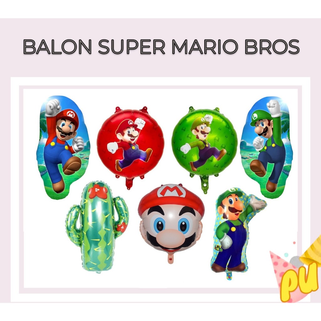 Balon MARIO BROS / Balon Foil Super Mario Bross Luigi