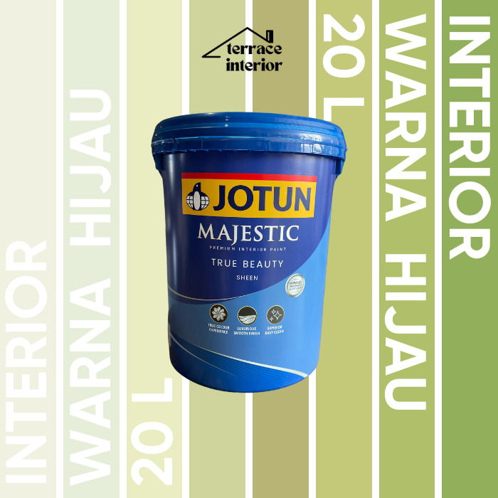 Cat Tembok Majestic Sheen Interior Jotun warna Hijau 20 L