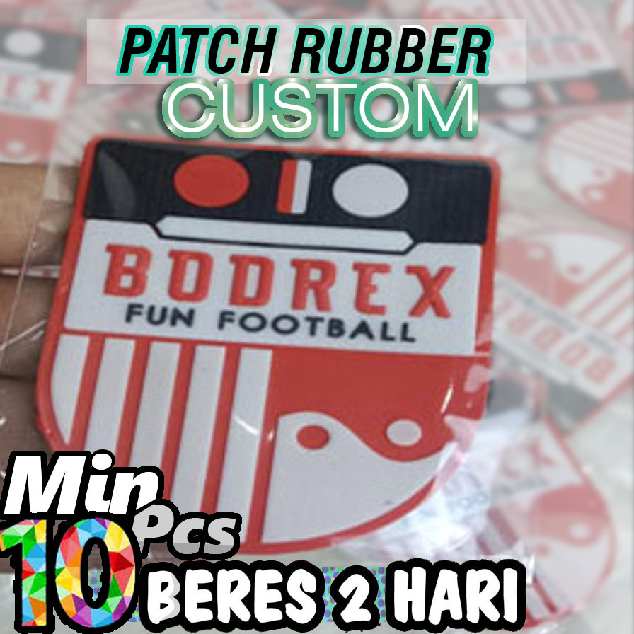 Label patch TPU 3d desin custom untuk logo aksesoris jersey dan logo team soccer sistim hotpress dan