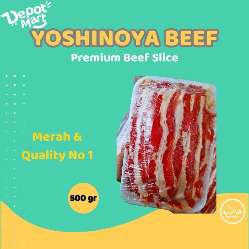 

Daging beef Slice Yoshinoya Beef/Yakiniku & Shabu Beef 500gr DeportMart