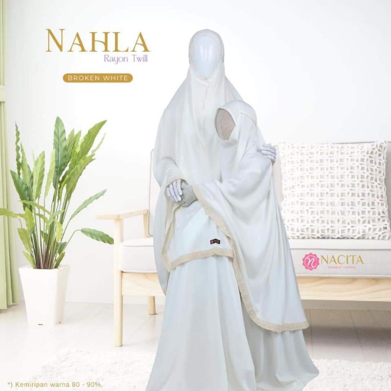 Mukena Nahla Kids Broken White by Nacita