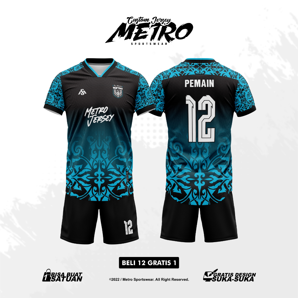 Jersey Futsal/Bola Custom Design Full Printing - Batik
