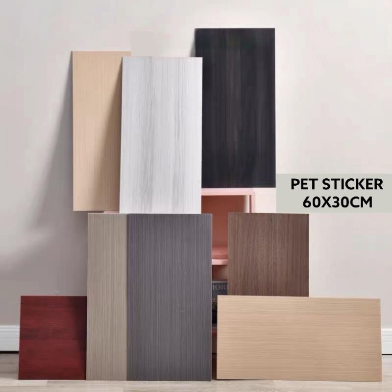 60CMX30CM Wallpaper Dinding Ruang Tamu 3D Vinyl Walpaper Polos Stiker Keramik Kamar Mandi Dapur Lema