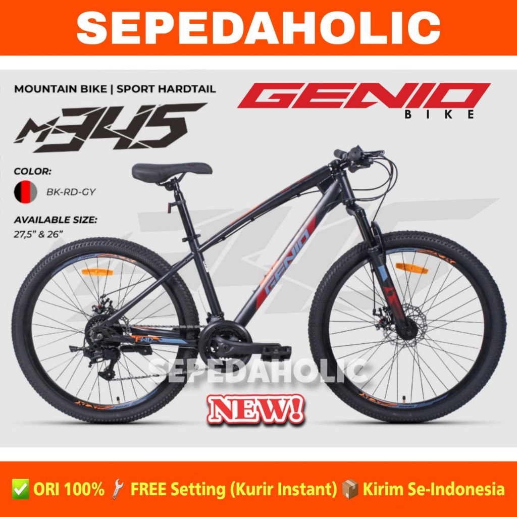 Sepeda Gunung MTB GENIO M-345 M 345 BY UNITED 26 Inch & 27.5 Inch