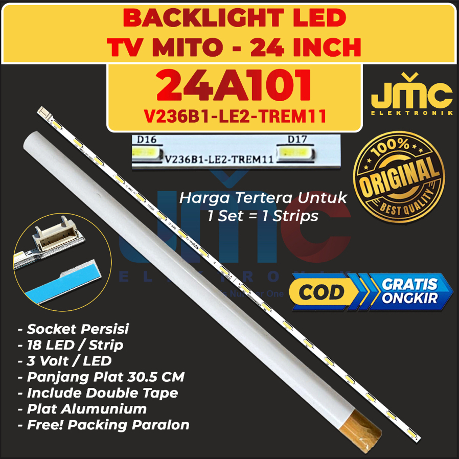 BACKLIGHT TV LED MITO 24 INCH 24A101 LED BACKLIGHT STRIP 18 LED 3V