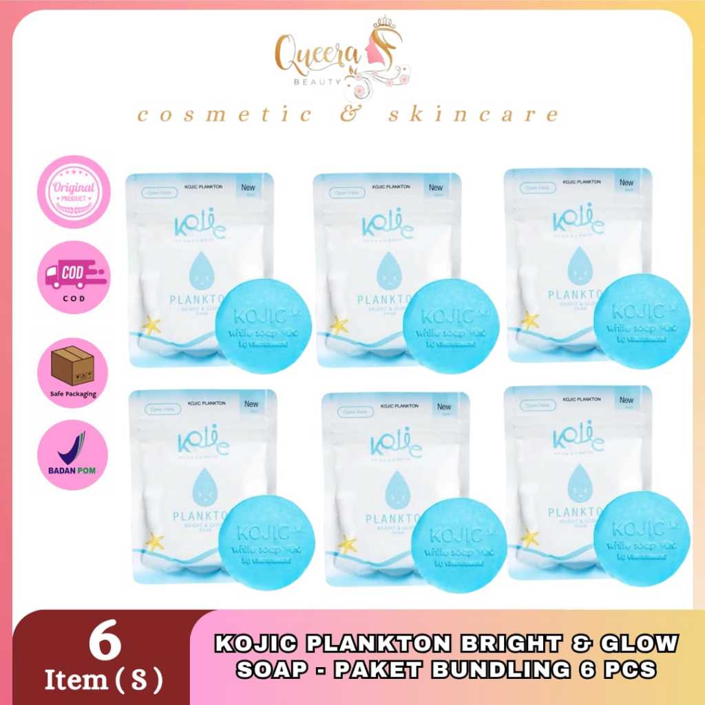 [PAKET 6 Pcs] SABUN KOJIC PLANKTON  BRIGHT & GLOW FACE SOAP SABUN KOJIC ACID  40gr