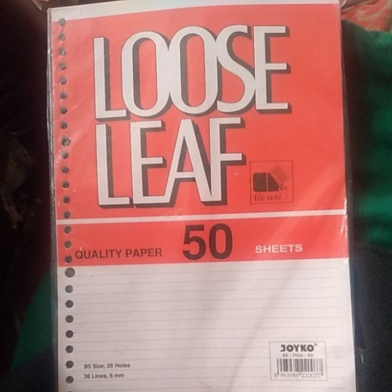 

losee leaf joyko B5/isi kertas refil binder