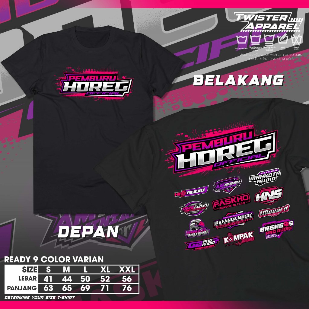 Kaos Sound System Pemburu Horeg Baju Distro Soundman Operator Sound HRJ Audio Sinar Music Rafanda - 