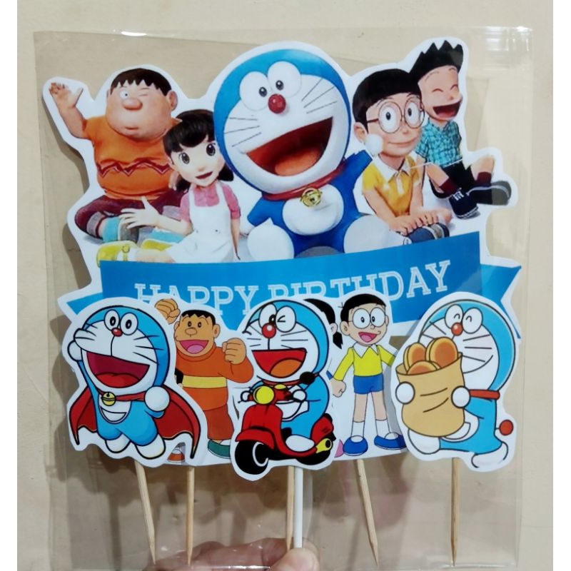 HIASAN KUE DORAEMON / CAKE TOPPER DORAEMON / ASESORIS KUE DORAEMON / TOPER KUE DORAEMON / DEKORASI K
