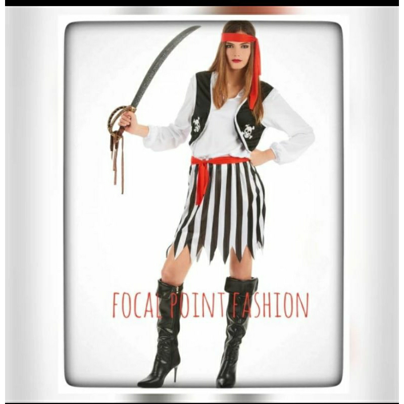 kostum bajak laut wanita dewasa pirate Halloween party costume