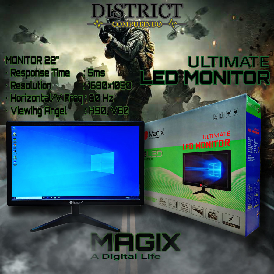 LED MONITOR 22 INCH MAGIX SOCKET VGA HDMI