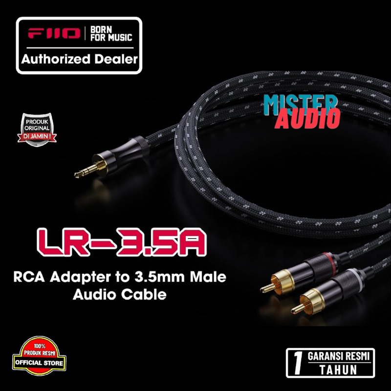 FiiO LR-3.5A / LR 3.5A / LR35A RCA Adapter to 3.5mm Male Audio Cable