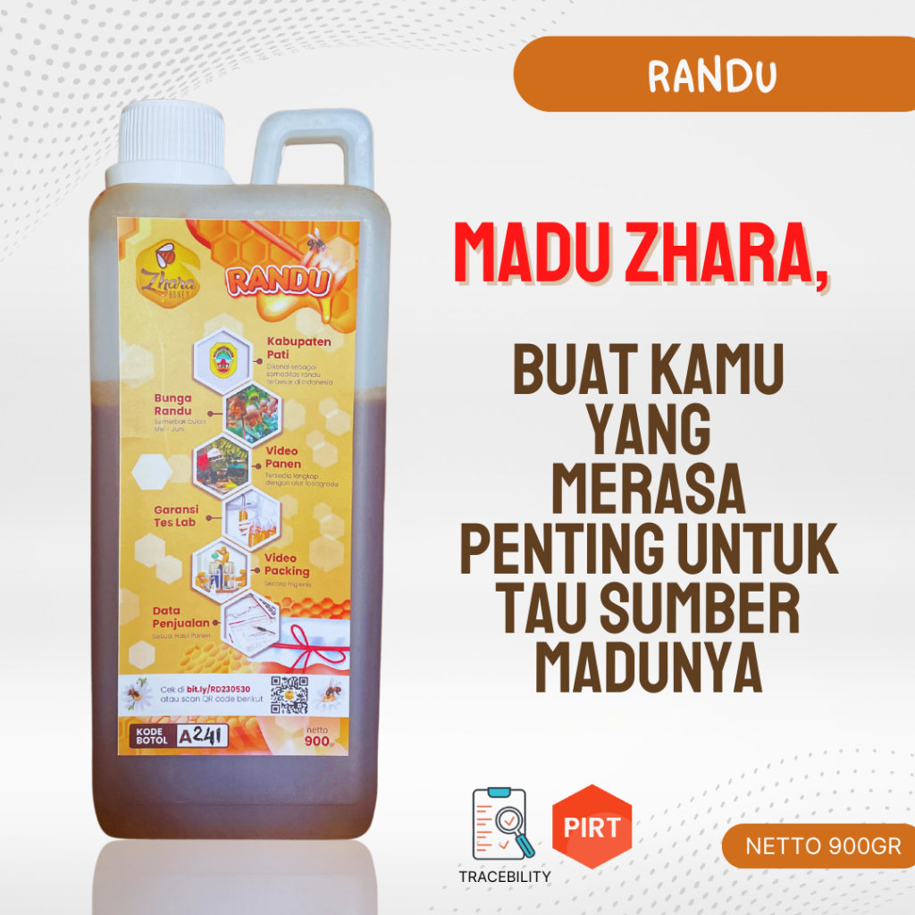 

Madu Randu 900gr Zhara Honey - Madu Asli Murni Raw Pure Honey