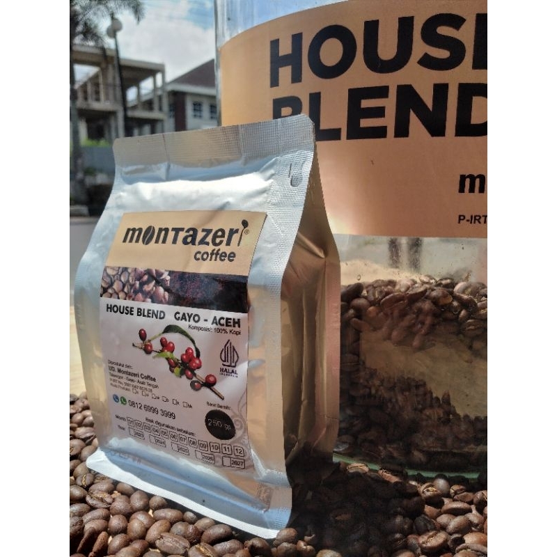 

kopi houseblend gayo aceh 250gr biji roasted atau bubuk montazericoffee