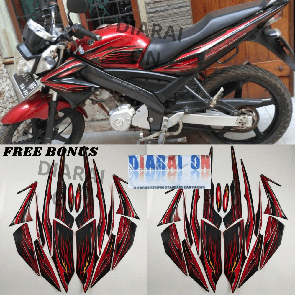 Striping Stiker Yamaha Vixion 2010 - Vixion Old Vixion Lama 2011 Merah Murah