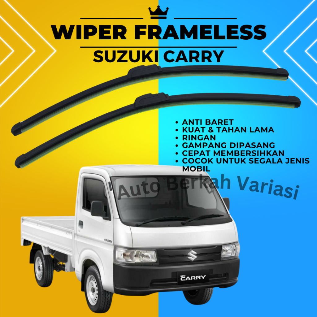WIPER MOBIL SUZUKI CARRY FUTURA FRAMELESS ANTI BARET AKSESORIS MOBIL