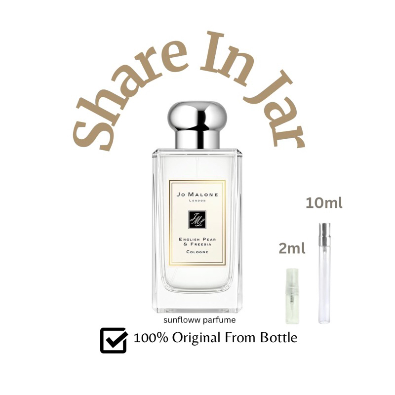 Decant / Share in Jar / Travel Size Jo Malone English Pear & Freesia Cologne 2ml & 10ml (100% ORIGIN