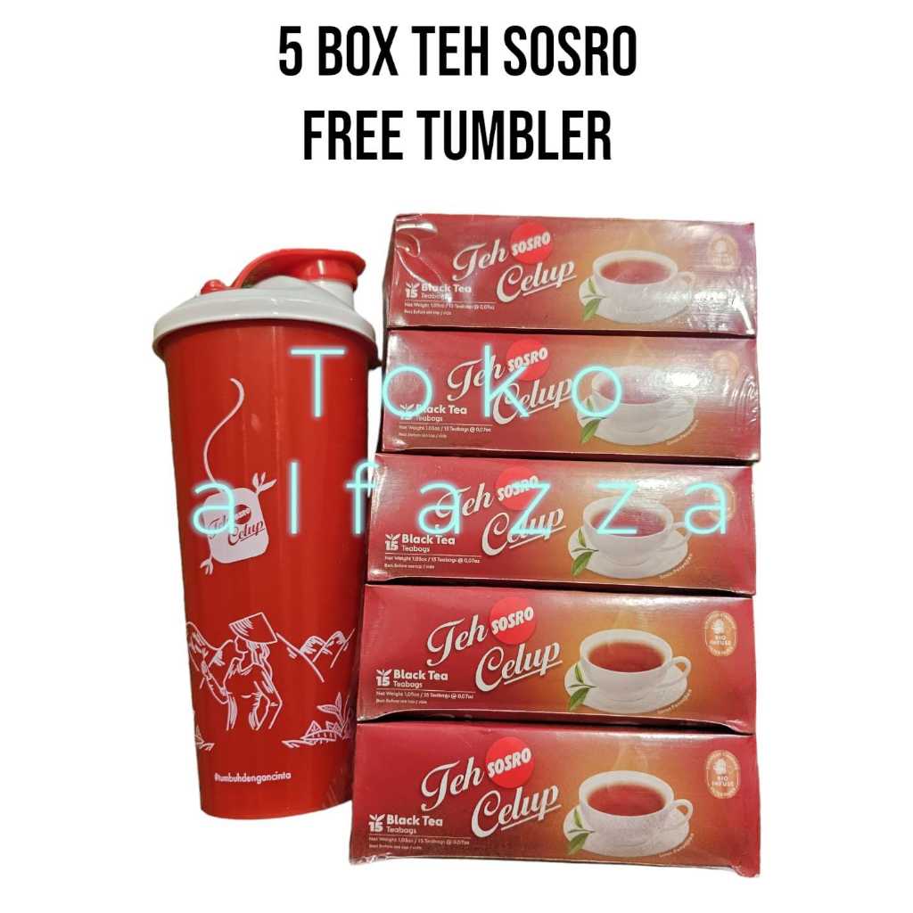 

Paket Teh celup sosro 5 box ( isi 15 ) Free gelas | Teh Celup Sosro Murah