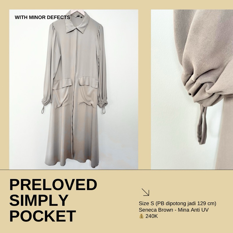 Preloved - Simply Pocket Abaya Barkha Project - Seneca Brown