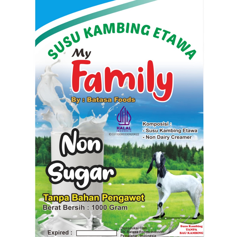 

Buruan pesan Susu Kambing Etawa Family Non Sugar 1 KG Alufoil