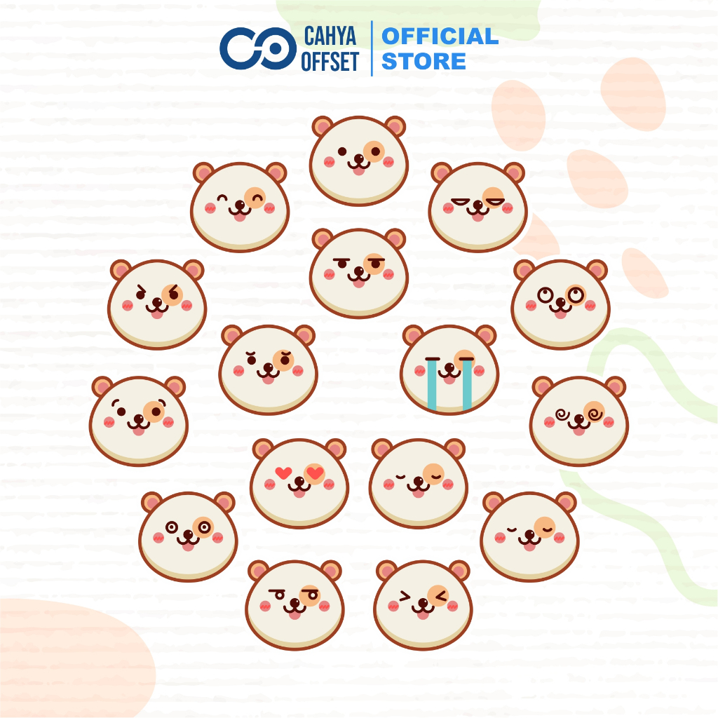 

5.5 Cahya Offset - Sticker Emote Hewan Lucu Imut Gemoy Waterproof Tahan Air Stiker Tumbler HP Handphone Laptop Leptop Motor Mobil Setiker Emoticon Animal Murah Tidak Mudah Sobek Tahan Lama Bisa COD