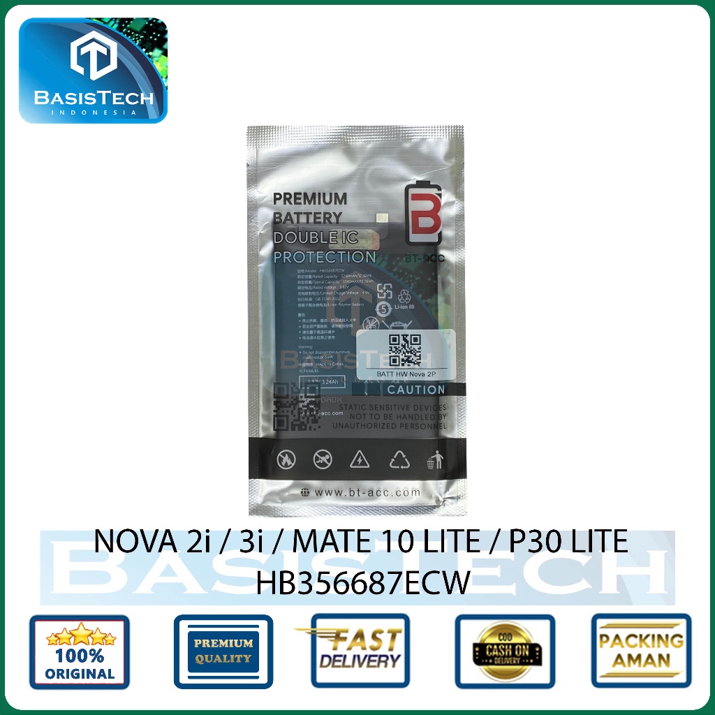 BATERAI HUAWEI NOVA 2i 3i - MATE 10 LITE - P30 LITE - HB356687ECW - BT-ACC DOUBLE IC POWER PROTECTIO