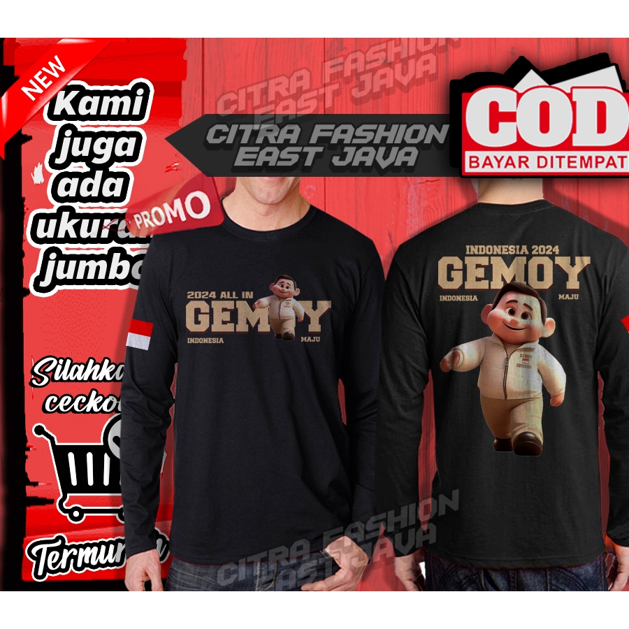 KAOS GEMOY LENGAN PANJANG INDONESIA 2024 ALL IN GEMOY