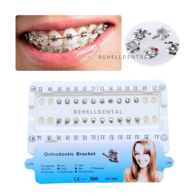 ORI BRACKET BEHEL GIGI MIM MINI ROTH 022 WITH HOOK 345 BIRU PREMIUM / Kawat Dental Comfort Usa Origi