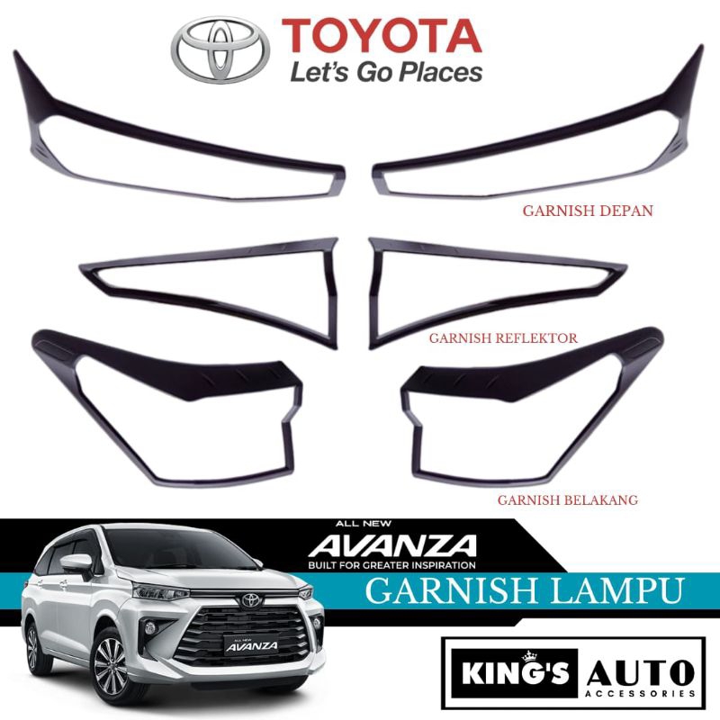 King's - Garnish Lampu Depan Belakang Avanza 2022 2024 Garnish Blacktivo