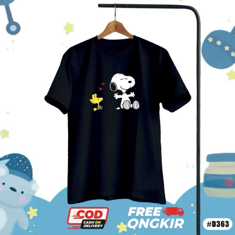 BAJU KAOS ATASAN ANAK CEWEK COWOK / BAJU ANAK UNISEX MOTIF SNOOPY DOG BAHAN KATUN ADEM - PD363