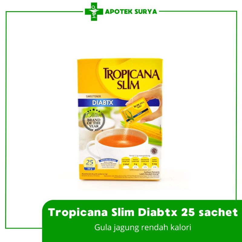

Tropicana Slim Sweetener Diabtx 25 Sachet Gula Halus | Apotek Surya Semarang