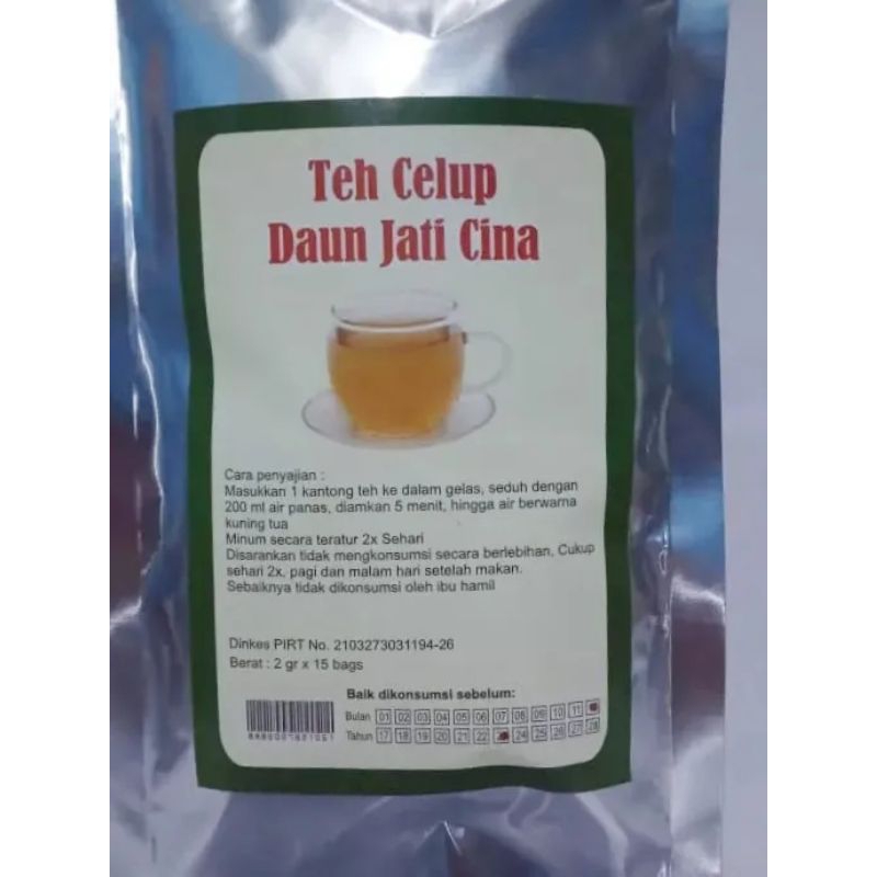 

TEH CELUP DAUN JATI CINA ZAK SILVER 15BAG X 2GR PAN SIE YE TEH DAUN JATI PENGURUS DAUN BELANDA JATI BELANDA