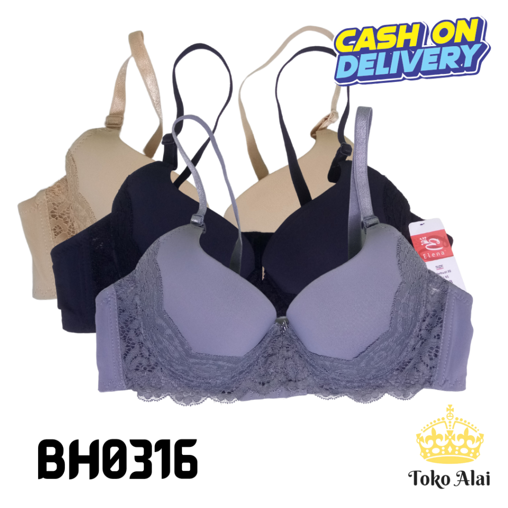 BH Bra Wanita Kawat Bahan Halus Pakaian Dalam bralette Push Up Elastis Sexy sport bra ELENA BH0316
