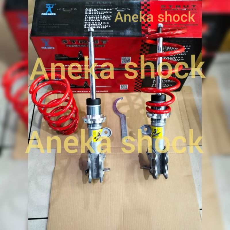 SHOCK FCS COILOVER ADJUSTABLE TOYOTA VELOZ / NEW AVANZA DEPAN ORIGINAL