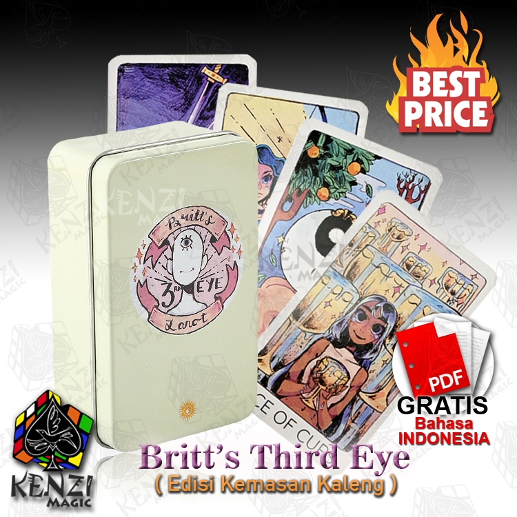 Kartu Tarot Kemasan Kotak Besi 78 Kartu Ukuran Mini untuk Ramalan dan Koleksi