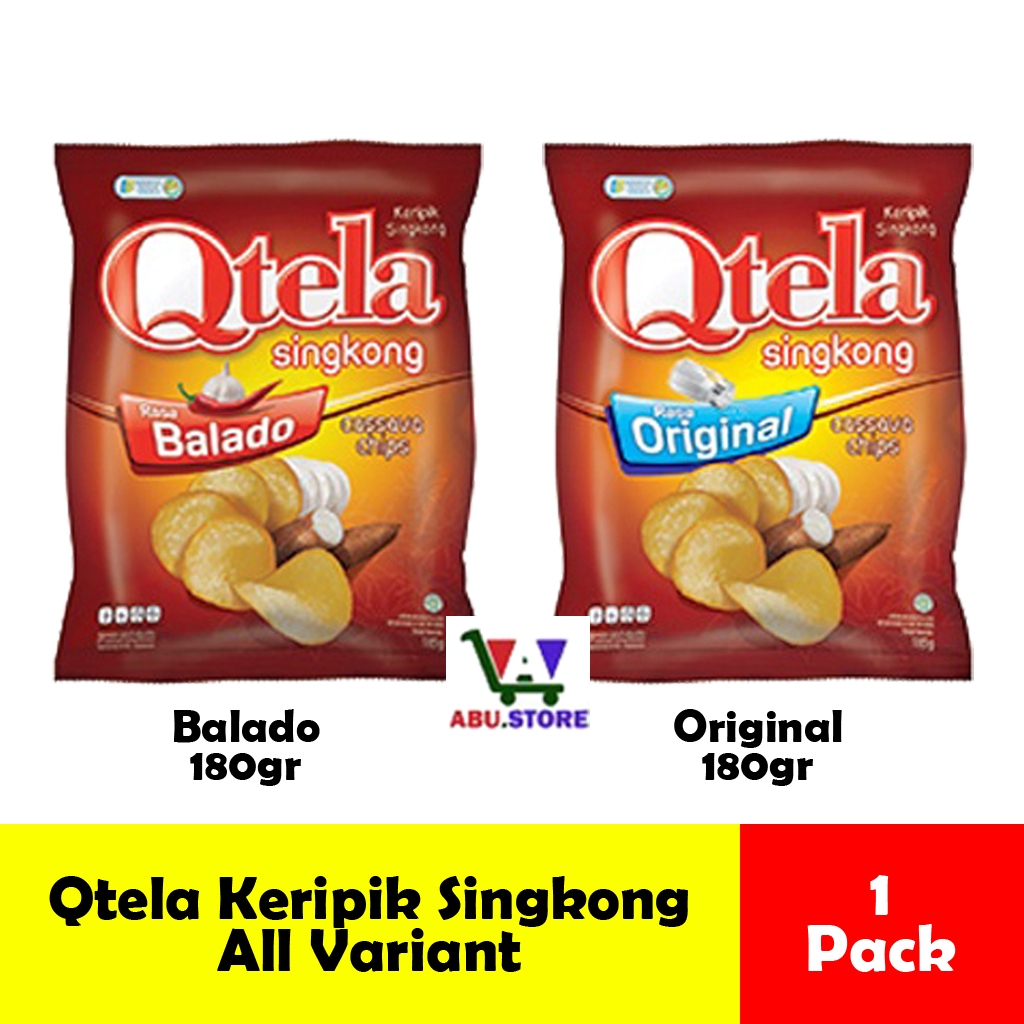 

Qtela Keripik Singkong Balado & Original 180/185gr