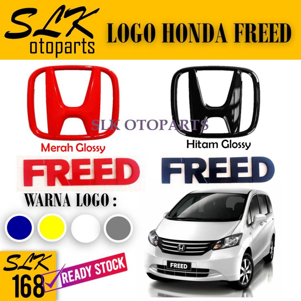SLK168- Emblem Logo Honda Freed, Lambang Honda FREED Depan - Belakang, Tulisan FREED