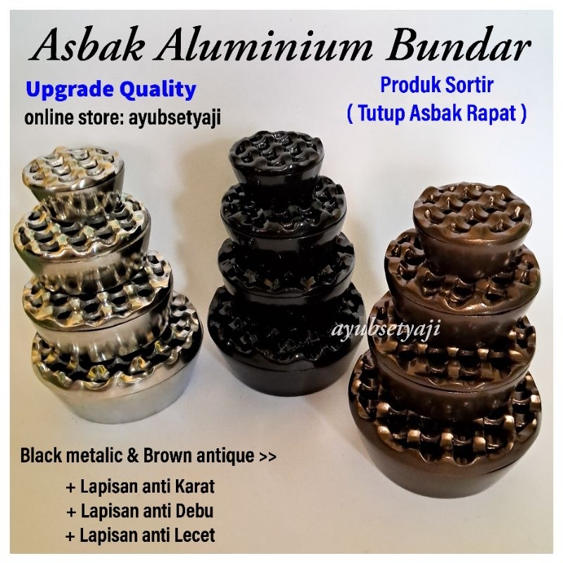 Asbak Aluminium Bundar Asbak Bulat ( All Varian Asbak Lubang 12 , 24A , 24B , 32 ) Dekorasi Asbak Ho
