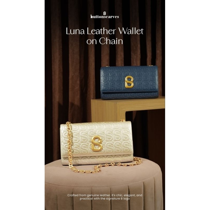 Buttonscarves Luna Leather Wallet On Chain New & Preloved