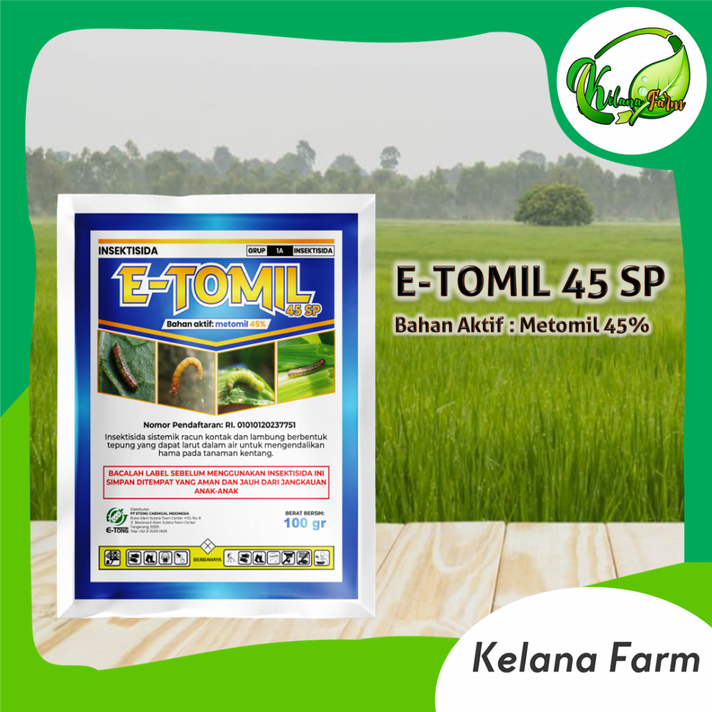 E-TOMIL 100gr INSEKTISIDA METOMIL 45 SP PENGENDALI HAMA PADA TANAMAN SISTEMIK TEPUNG PT ETONG