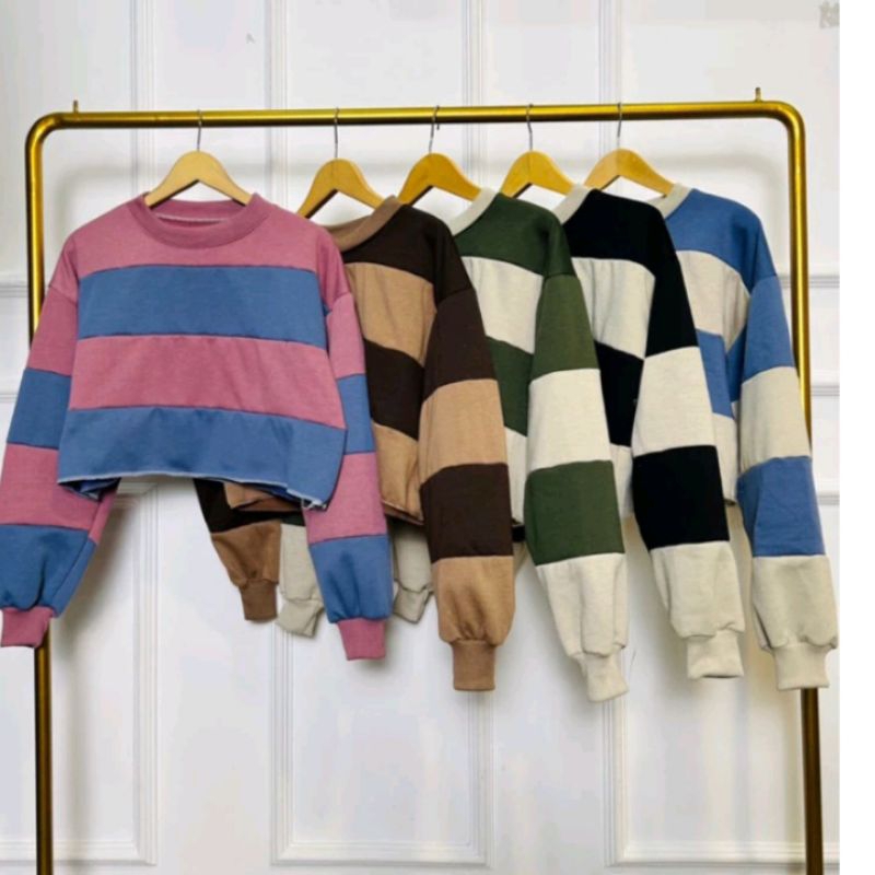 baju atasan sweater Hoodie perempuan multi warna seweater Hoodie crop wanita Oversize baju crope top