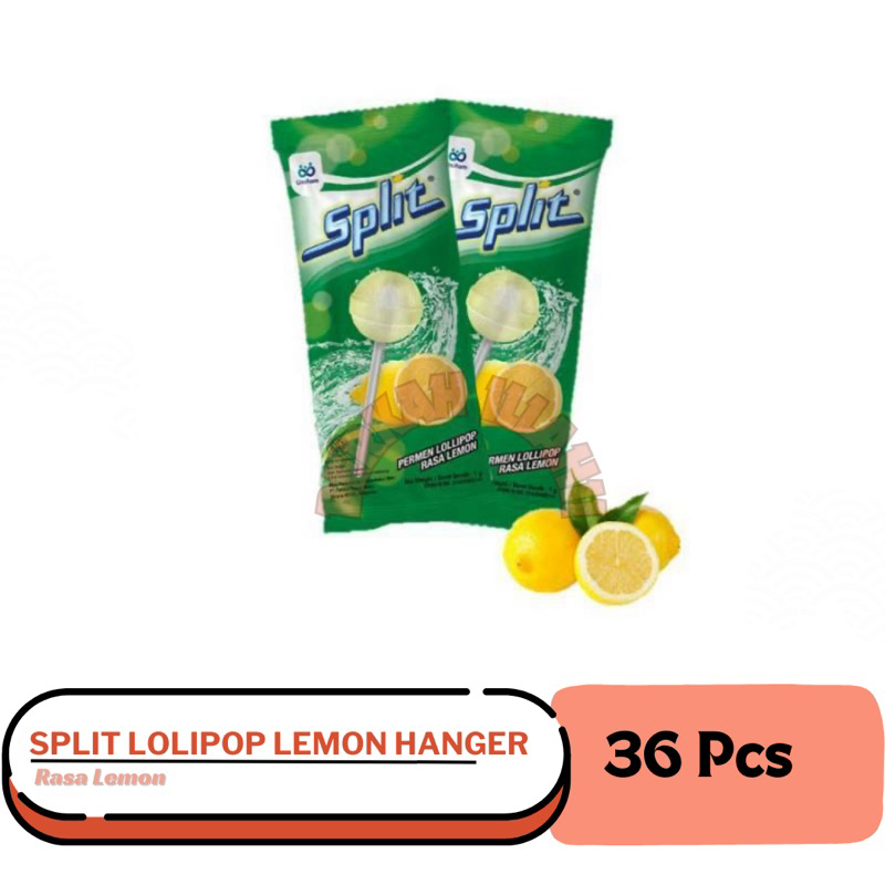 

Split Lollipop Mango, Lemon Hanger (1 Bag Isi 36pcs) - Permen Lolipop Rasa Lemon Mangga