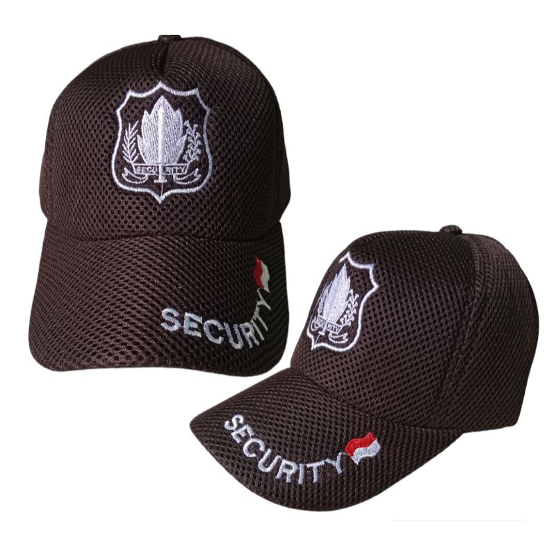 Topi security coklat/topi security termurah