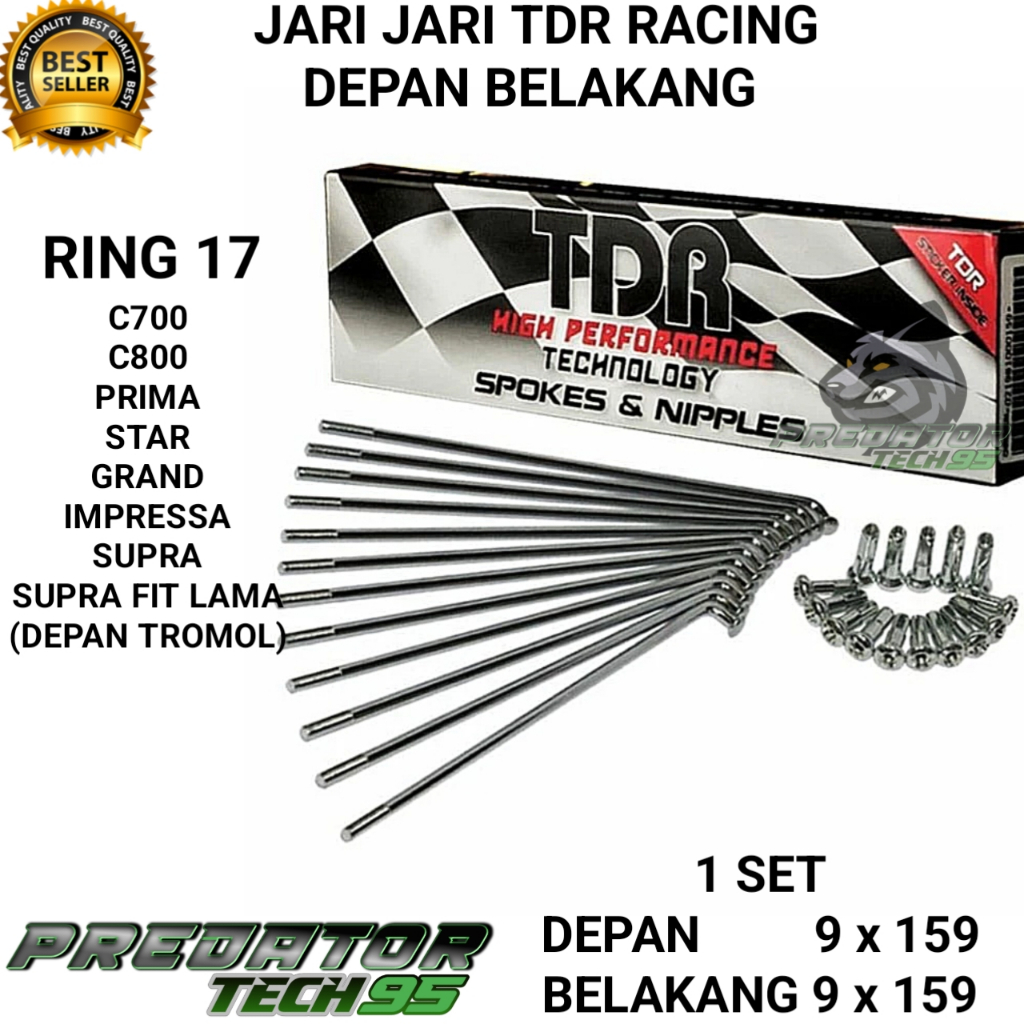 JARI JARI JARI2 RUJI TDR ORIGINAL CHROME 1 SET VELG DEPAN BELAKANG RING 17 HONDA C700 C 70 800 PRIMA