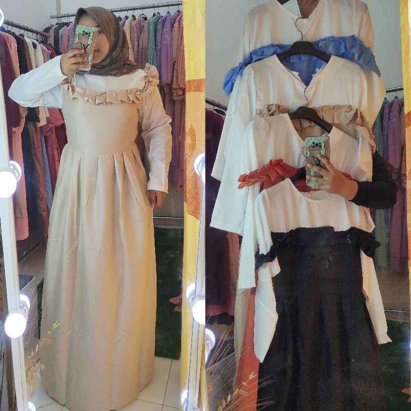 Dress Rampel Include Baju Putih Dalam.
