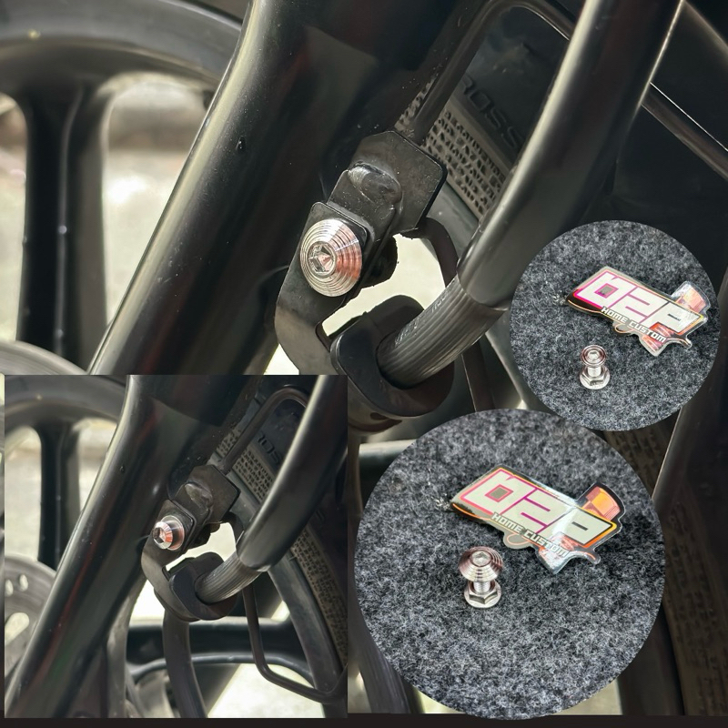 baut selang rem depan,belakang baut klem clamp selang rem L stainless custom handmade