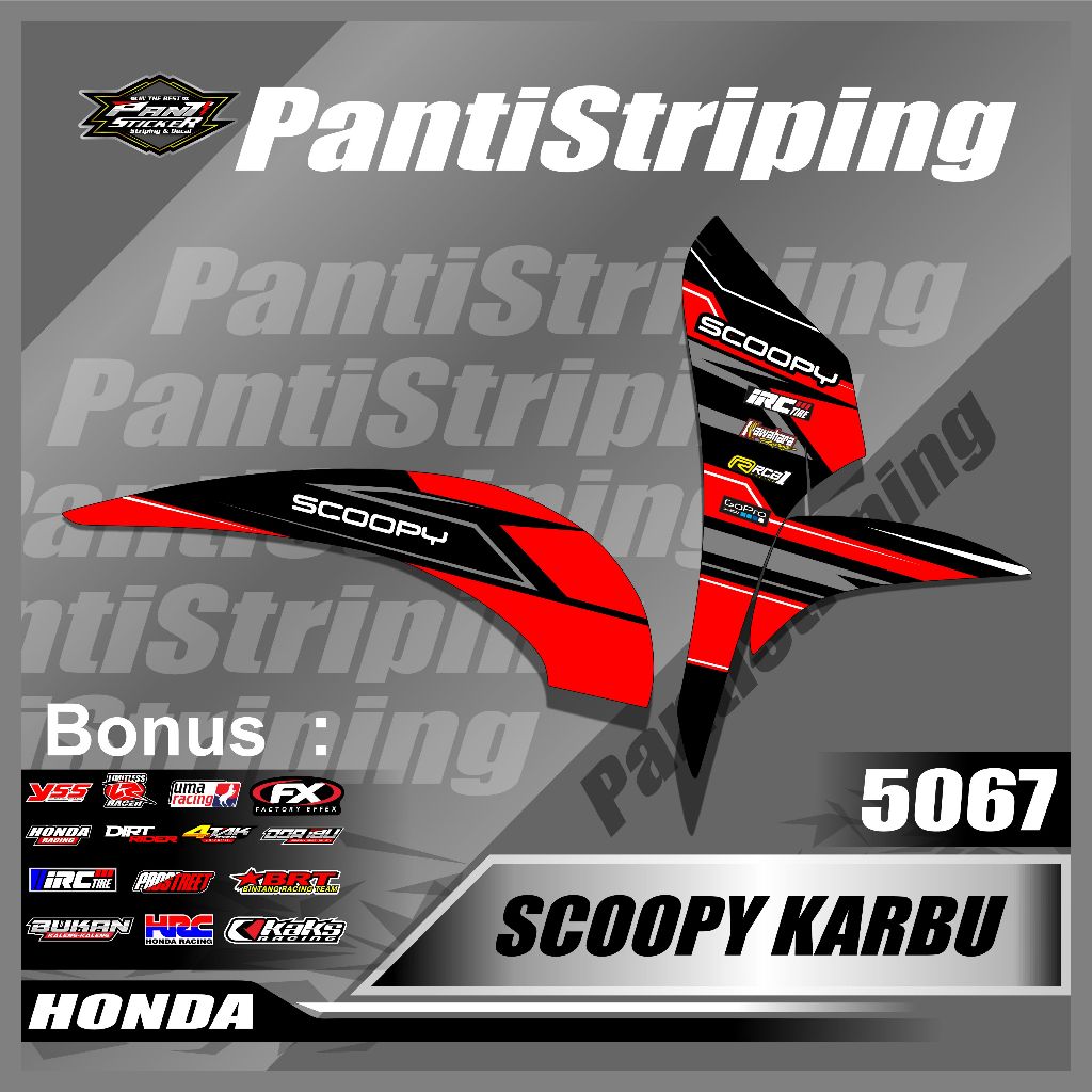 STIKER STRIPING MOTOR SCOOPY KARBU 2010 2011 2012 2013 semifuul - STICKER SETIKER HONDA SCOOPY KARBU