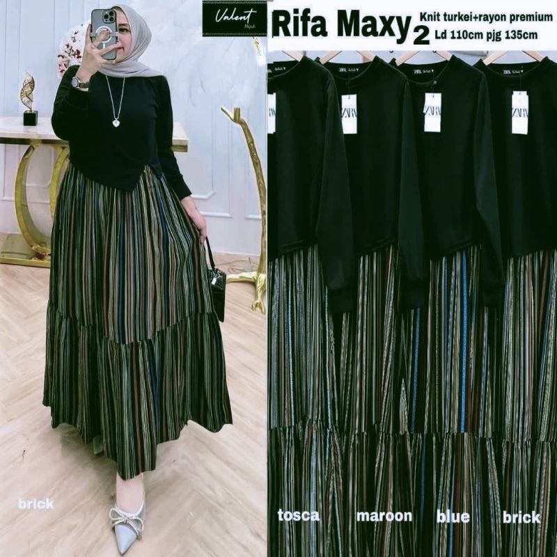 gamis cringkle airflow motif semongko // rifa maxy dress cringkle motif