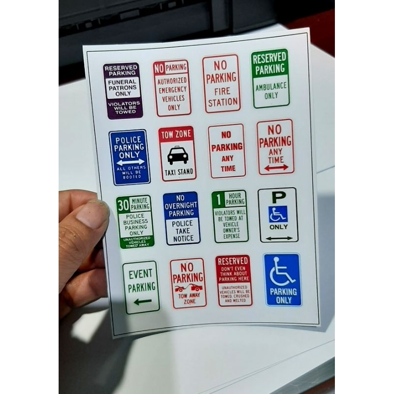 

Stiker Aksesoris Diorama diecast universal motif signs no parking campur